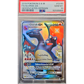 Pokemon Glurak GX (HIF SV49) Verborgenes Schicksal PSA 10-Tobostop