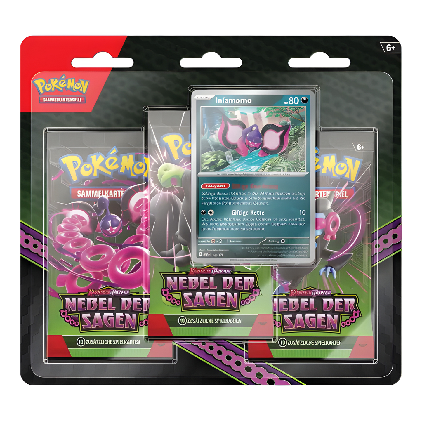 Pokemon 3er-Pack-Blister Karmesin & Purpur - Nebel der Sagen